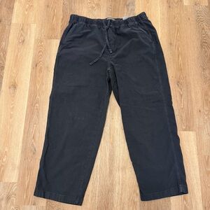 Outerknown Men’s Black Cotton Canvas Elastic Waistband Pull On Pants Size XL